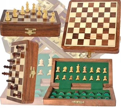 Produktbild von Magnetisches Holz-Schachspiel faltbar 18 cm