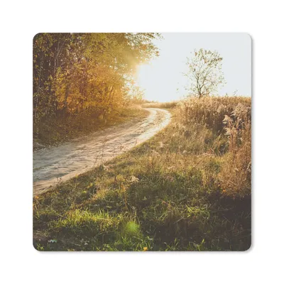 Produktbild von MuchoWow® Mauspad Mousepad Weg - Natur - Baum 20x20 cm - Mousepads - Maus Mat - Pad - Mausunterlage - Desk Mat - Bureauartikeln