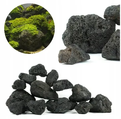 Produktbild von Aquarium Steine Lava Vulkangestein Schwarz, 3 kg, Naturstein für Aquascaping und natürliche Deko mit Höhlen und Verstecken