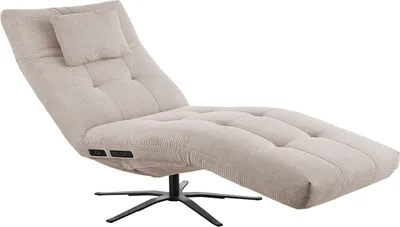 Produktbild von KAWOLA Relaxliege LETICIA motorisch mit Nackenkissen Feincord beige