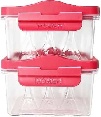 Image de Boîtes de conservation hermétiques pour la cuisine, rouges, sans BPA, lot de 2