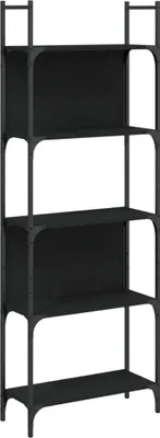 Obrázek produktu pro vidaXL Knihovna 5 polic černá 60,5x24x166,5 cm Materiál na bázi dřeva