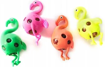Produktbild von Anti-Stress Flamingo Quetschball - Squeeze Toy mit Gel-Perlen - Fidget Spielzeug