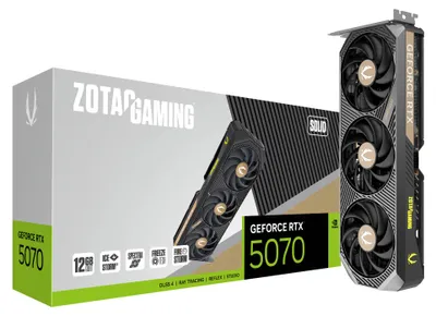 Immagine prodotto di Scheda grafica ZOTAC GAMING GeForce RTX 5070 SOLID, 12 GB di memoria GDDR7, con 3 porte DisplayPort e 1 porta HDMI