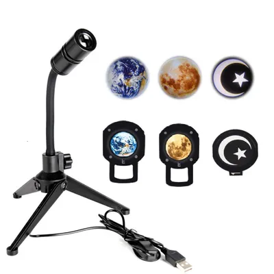 Image de Lampe LED de projection Lune-Terre, lampe de projection 3D Lune-Terre, veilleuse LED pivotante à 360 ° pour fond de selfie, décoration de la maison