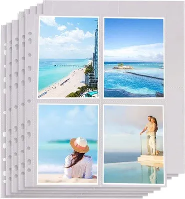 Produktbild von Famanu Fotoalbumhüllen DIN A4 - 100 transparente Hüllen mit 4 Fächern