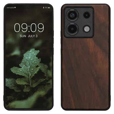 Produktbild von kwmobile Handyhülle für Xiaomi Redmi Note 13 Pro 5G / Poco X6 5G Hülle Holz - Case mit TPU Bumper - Stoßfestes Hardcase - Schutzhülle Cover in