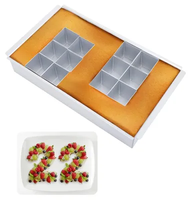 Verstellbare Aluminium-Backform für Zahlen & Buchstaben, 29,5 cm