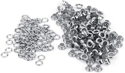 Produktbild von Metallenes Augenstern - 100 Stücke - Leder Stoff - Schuhkleidung - Augenstern - Set - Silber - Geeignet für - 5mm Augenstern