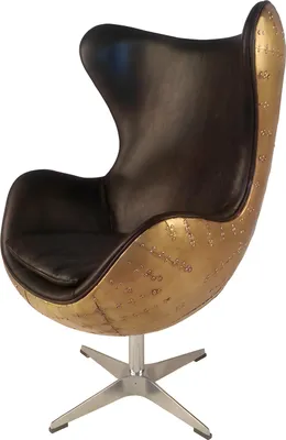 Immagine prodotto di Poltrona girevole - look vintage in pelle accogliente ed elegante