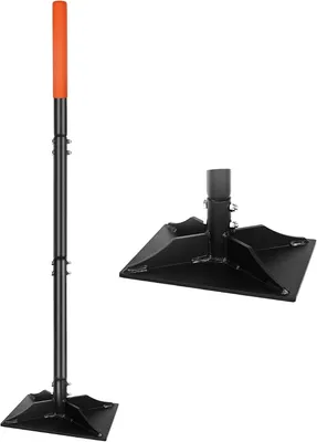 Productafbeelding van Tuinstalen tamper met 114 cm handvat, handground tamper tool, duurzame plaat compactor, tuin, heavy duty