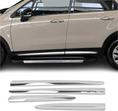 Image de Garniture Baguette de porte latérale pour Fiat 500X 2015-2025 en acier inox 4Pcs