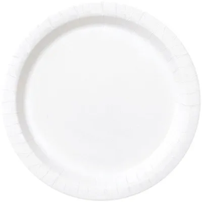Produktbild von Einweg Pappteller Weiß, 16 Stück, ca. 22,8 cm Durchmesser
