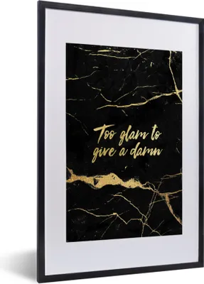 Produktbild von MuchoWow® Gerahmtes Poster Zitate - Gold - Schwarz - Marmor 40x60 cm - Poster mit Schwarzem Bilderrahmen Wandposter Rahmen Foto Bilder - Poster in Rahmen