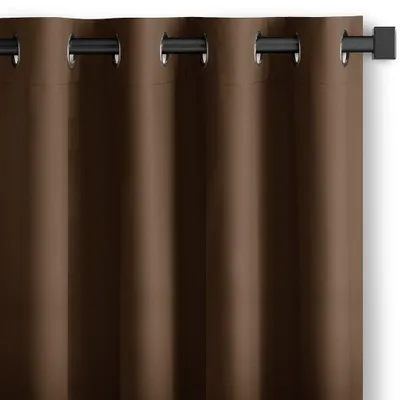 Produktbild von Gardine Ösen Vorhang Ösenvorhang Verdunkelnd Einfarbig 140x250 cm Dunkel Braun Carli