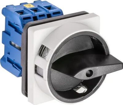 Produktbild von Kraus & Naimer Hauptschalter, 3-pol., 4-Loch-Frontbef. 64x64, Ith=32A, P=11kW (AC23B, 400V AC), 6 mm², 1 Stk.