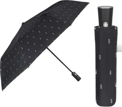 Image de Time, parapluie pliant pour homme entièrement automatique Geometrico / noir, 26401