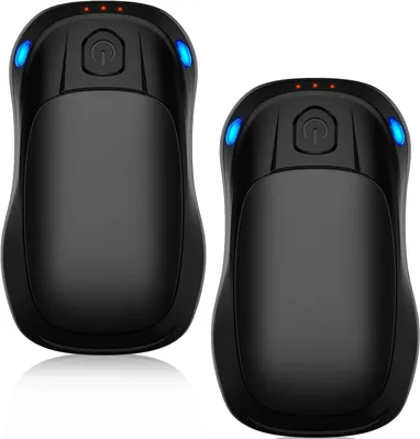Produktbild von Wiederaufladbare elektrische Handwärmer – Set mit 2 Stück – USB-Anschluss – 20 Stunden Wärme – 3 Wärmestufen