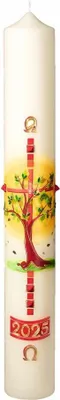 Produktbild von Osterkerze 60 x 8 cm mit 10% Bienenwachs mit aktueller Jahreszahl (Motiv #638)