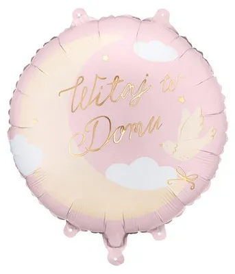 Image de Ballon en aluminium « Bienvenue chez Pastylka » rose clair, 35 cm