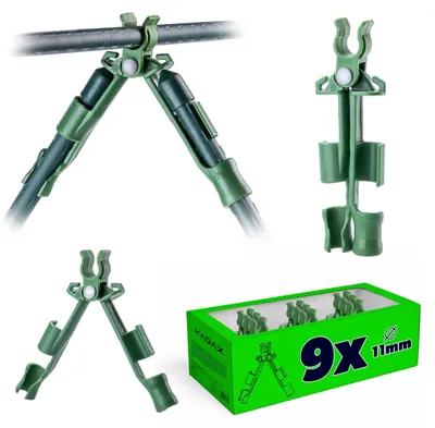 Image de KADAX Attaches pour tuteurs Ø 11 mm, lot de 9, fixation solide pour tuteurs, tuteurs à tomates et supports pour plantes grimpantes, attaches en plastique pour tuteurs