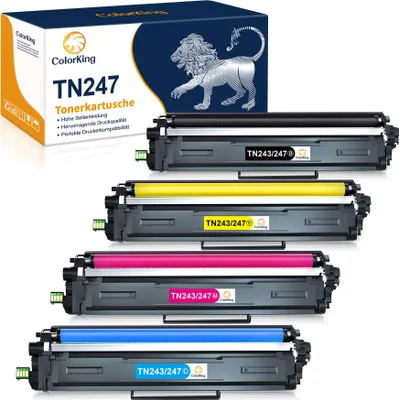 Produktbild von ColorKing Tonerkartusche Kompatibel für Brother TN-247 TN 243 MFC-L3750CDW DCP-L3550CDW MFC-L3770CDW HL-L3230CDW HL-L3210CW HL-L3270CDW MFC-L3710C
