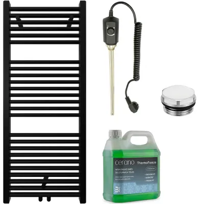 Immagine prodotto di Set di radiatori elettrici da bagno Lincoln - 300W - nero opaco - 1200x500 mm