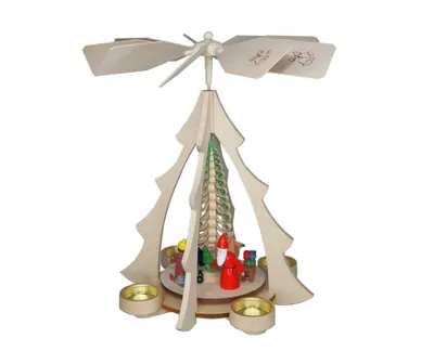 Produktbild von Tischpyramide Weihnachtsmann mit Eisenbahn natur BxHxt 25x32x28,5cm NEU