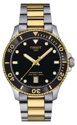 Produktbild von Tissot Herrenuhr Seastar 1000 40mm Schwarz Gold Edelstahl T120.410.22.051.00