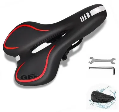 Image de Selle confortable Soft Slow Foam pour vélo de ville, rouge