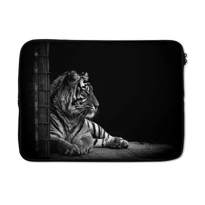 Produktbild von MuchoWow® Laptop Hülle 14 ZollTiger - Tiere - Schwarz - Weiß Laptoptasche - Laptoptasche - Stoßsicher - Schutzhaube