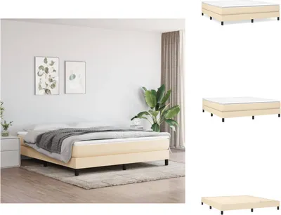 Produktbild von vidaXL Boxspringbett Creme 180x200 cm Stoff - Betten & Bettgestelle