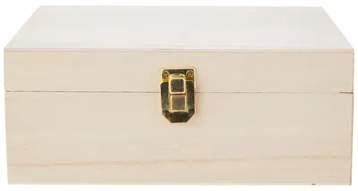 Productafbeelding van Theedoos hout - 20 x 14 x 8 cm - Houten theekist