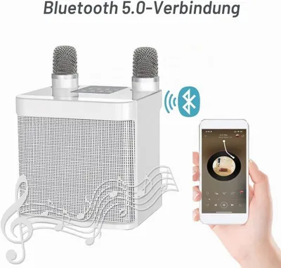 Produktbild von Karaoke Anlage mit 2 Mikrofonen,Bluetooth Karaoke Maschine, Karaoke Box Lautsprecher mit Karaoke Mikrofon, Karaoke Set für Party, Aktivitäten