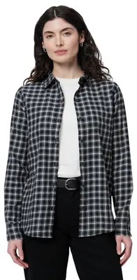 Zdjęcie produktu dla Koszulka flanelowa damska Essentials, długi rękaw, krój regular, w kratę, kolor czarny