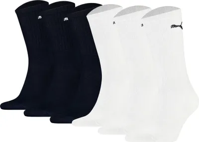Produktbild von PUMA Uni Sportsocken, 6er Pack - Tennissocken, Crew Sport Socken, einfarbig (2x 3 Paar) Blau/Weiß 43-46