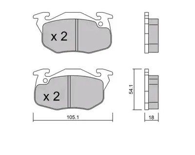 Produktbild von AISIN Bremsbeläge Satz Vorne Bremsklötze passend für PEUGEOT 106 II Schrägheck (1A, 1C) BPPE-1013