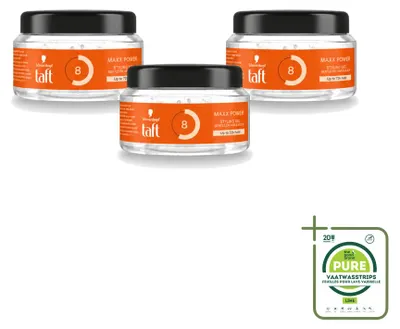 Zdjęcie produktu dla 3 sztuki Taft Men Power Gel Maxx Power 8 - opakowanie 250 ml - zestaw