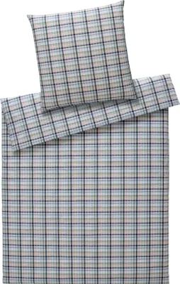 Immagine prodotto di elegante biancheria da letto tessuta in seersucker Gudhjem blu fumo 135x200 cm + 80x80 cm