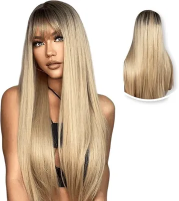Image de Blonde Perücke Frau - Sassy Goods Perücken Frauen Langes Haar - Inkl.Haarnetz - 70 cm