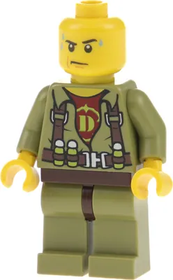 Produktbild von 1x Lego Minifigur Dino Held Helikopter Pilot Overall oliv grün 5888 5887 dino002