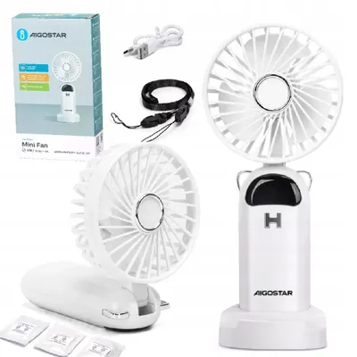 Obrázek produktu pro Mini ventilátor Aigostar, 4 W, USB, 5 úrovní rychlosti + tablety pro aromaterapii