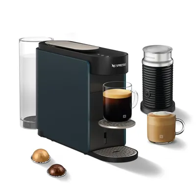 Produktbild von NESPRESSO KRUPS Vertuo Up Blau Kapselmaschine + Aeroccino 3 Milchaufschäumer | Für vielfältige Kaffee  & Milchspezialitäten | XN9404