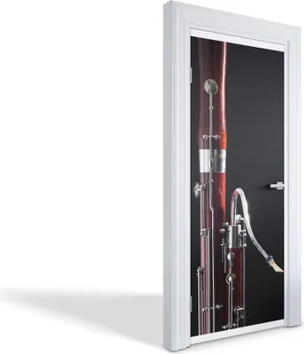 Produktbild von Türdeko Aufkleber Selbstklebende Wandsticker Personalisiert - Fagott aus nächster Nähe - 75 x 205 cm
