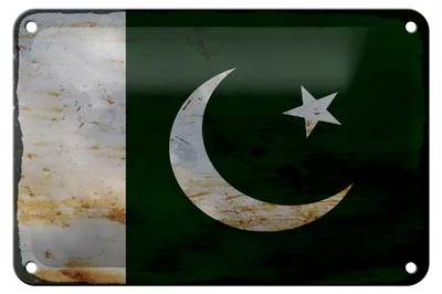 Produktbild von Blechschild Flagge Pakistan 18x12cm Flag of Pakistan Rost Dekoration