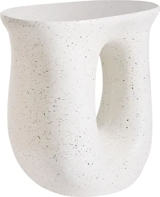 Produktbild von BELIANI Beistelltisch Cremeweiß Terrazzo Optik MgO u. Glasfaser Rund 28 x 42 cm Unregelmäßige Asymmetrische Form Modern Outdoor Couchtisch Wohnzimmer