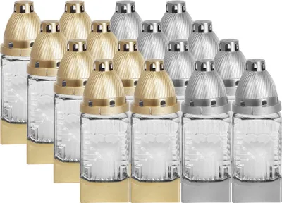 Zdjęcie produktu dla Znicz szklany 418MK MIX - 16H 16szt. TRANSPARENTNY