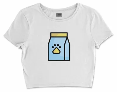 Immagine prodotto di Bona Basics, T-shirt crop basic stampato, donna, 100% cotone, bianco, casual
