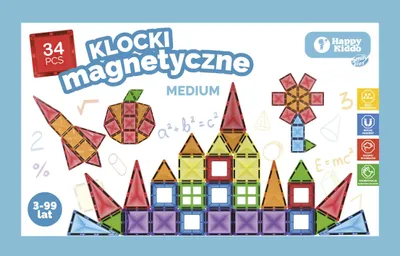 Zdjęcie produktu dla Klocki magnetyczne Smily Play 34 elementy
