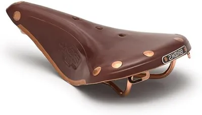 Productafbeelding van Fietszadel - Comfort Zadel - Lange Tochten - Koperen Klinknagels - 275 mm - Bruin